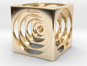 think outside the cube in 14K Yellow Gold
