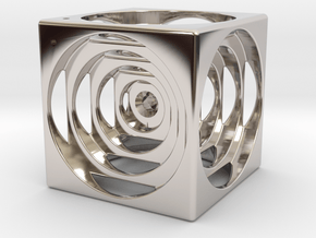 think outside the cube in Rhodium Plated Brass