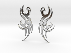 Tribal "Wind spirit" Earrings in Polished Silver