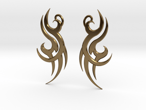 Tribal "Wind spirit" Earrings in Polished Bronze