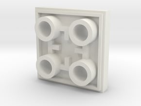 double sided 2x2 plate - Lego compatible in White Natural Versatile Plastic