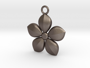 Plant necklace in Polished Bronzed Silver Steel
