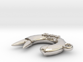 Shrimpnecklace in Rhodium Plated Brass: Small