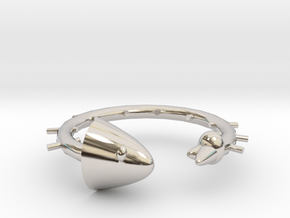 Fish bone bracelet in Rhodium Plated Brass