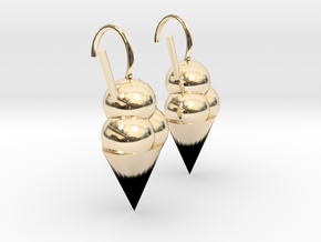 Icecream earrings  in 14K Yellow Gold