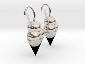 Icecream earrings  in Rhodium Plated Brass