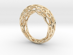 Ring Voronoi #1 in 14k Gold Plated Brass