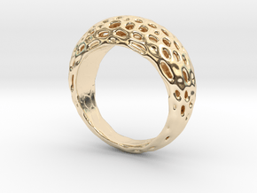Ring Voronoi "Extravagaza"  #1B  in 14k Gold Plated Brass