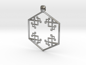 Geo Pendant in Natural Silver