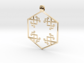 Geo Pendant in 14k Gold Plated Brass