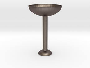 Glass Cup in Polished Bronzed Silver Steel: Medium