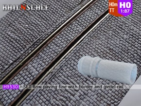 SET Row paving fine w/ border and girder rail H0m in Tan Fine Detail Plastic