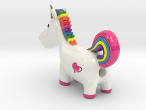 unicorn pencil holder in Glossy Full Color Sandstone