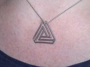 Tribar (Penrose Triangle) in Polished Silver
