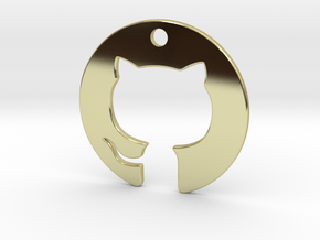 Cat Pendant in 18k Gold Plated Brass