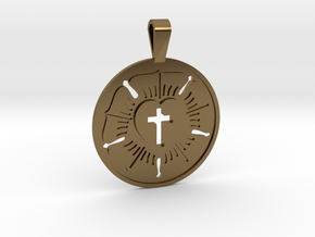 LUTHERAN ROSE in Polished Bronze