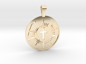 LUTHERAN ROSE in 14k Gold Plated Brass