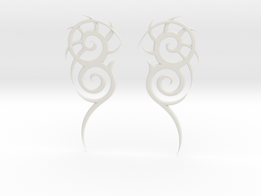 Tribal "Death essense" Earrings in White Natural Versatile Plastic