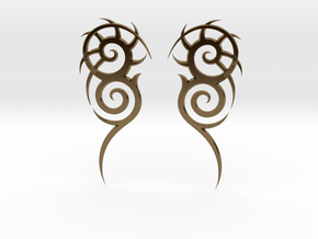Tribal "Death essense" Earrings in Polished Bronze