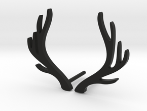 Antlers earrings in Black Natural Versatile Plastic