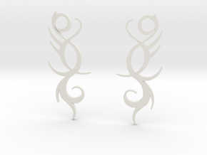 Tribal "Life Essence" Earrings in White Natural Versatile Plastic