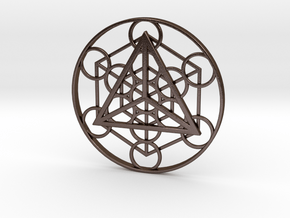 Metatron's Cube - Tetrahedron in Polished Bronze Steel