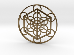 Metatron's Cube - Cube in Polished Bronze