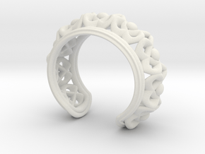 Bracelet "Wreath" in White Natural Versatile Plastic: Small