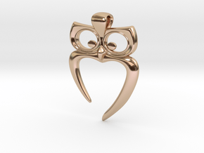 Owl Heart Pendant in 14k Rose Gold