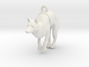 Pendant "Dog" in White Natural Versatile Plastic