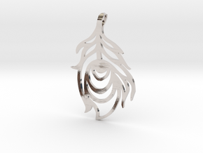 Peacock Feather Pendant in Platinum