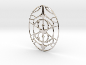 InvYy Pendant in Rhodium Plated Brass