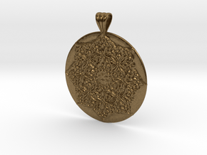 Victorian Medallion with scalloped bail in Natural Bronze