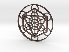 Metatron Cube - Octahedron in Polished Bronze Steel