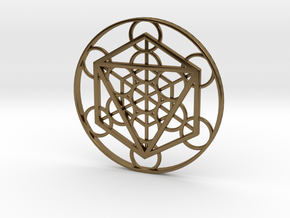 Metatron Cube - Octahedron in Polished Bronze