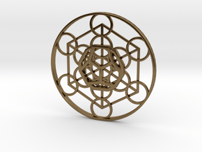 Metatron Cube - Dodecahedron in Polished Bronze
