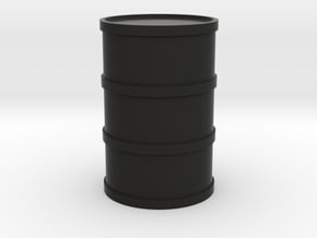 Round Oil Barrel Game Piece in Black Natural Versatile Plastic