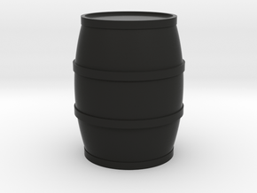 Round Barrel Game Piece in Black Natural Versatile Plastic