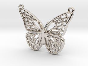 The butterfly in Rhodium Plated Brass