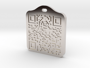 Keychain with Your Own Bitcoin QR code in Platinum