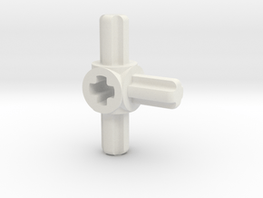 three sided M to F axle connector in White Natural Versatile Plastic