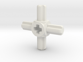 four sided M to F axle connector in White Natural Versatile Plastic