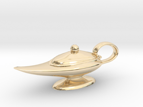 Oil Lamp Pendant in 14k Gold Plated Brass