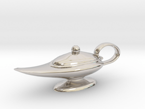 Oil Lamp Pendant in Rhodium Plated Brass