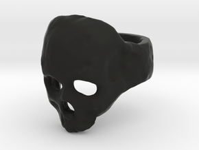 Skull Ring in Black Natural Versatile Plastic