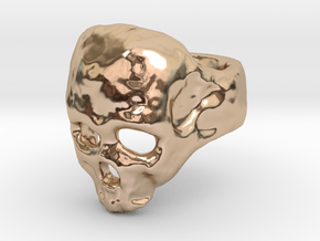 Skull Ring in 14k Rose Gold Plated Brass
