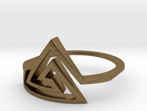 Triangular Spiral Ring, Size 8 in Natural Bronze