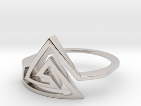 Triangular Spiral Ring, Size 8 in Platinum