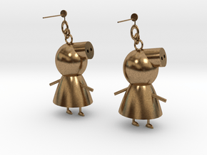 Earring in Natural Brass