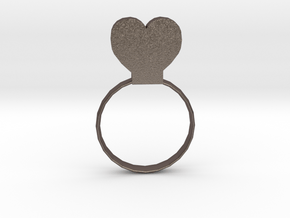  Love ring in Polished Bronzed Silver Steel